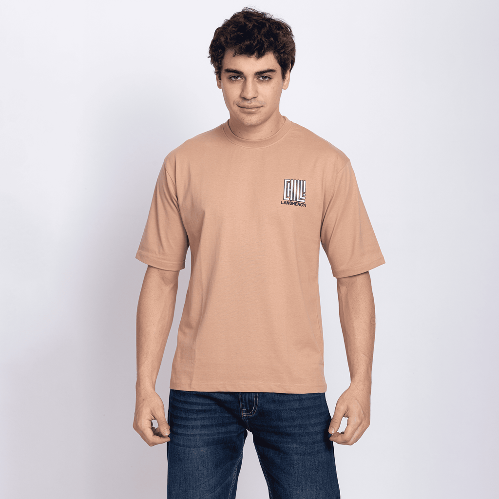 Half Sleeve Round Neck T-Shirt with Front & Back Print