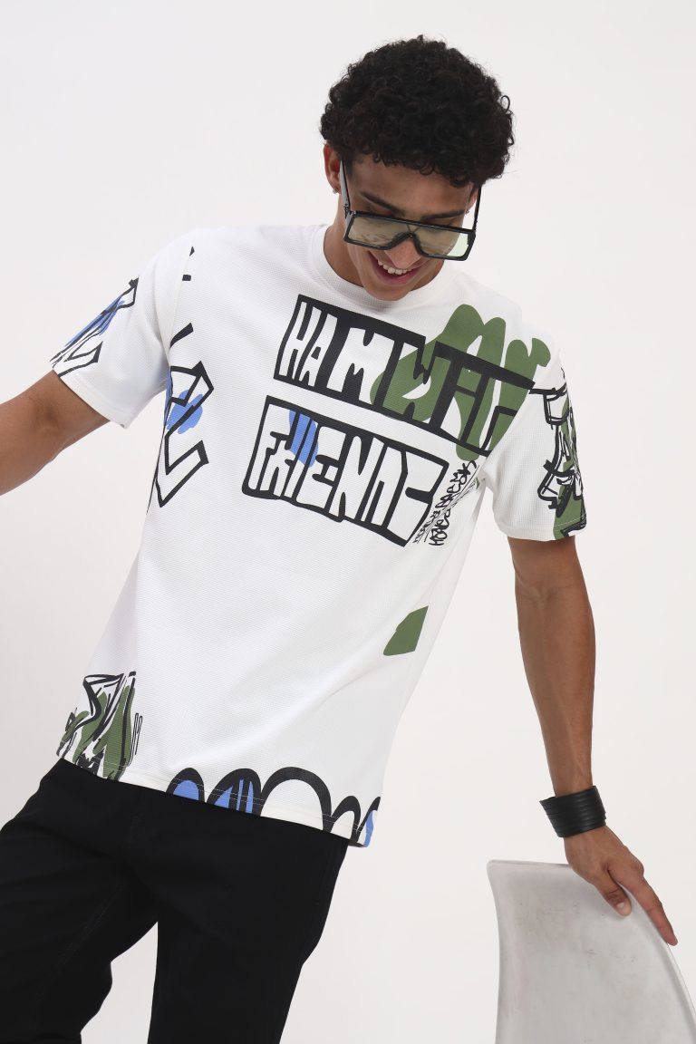 Zocco White Graffiti Graphic T-Shirt - Street Style Print