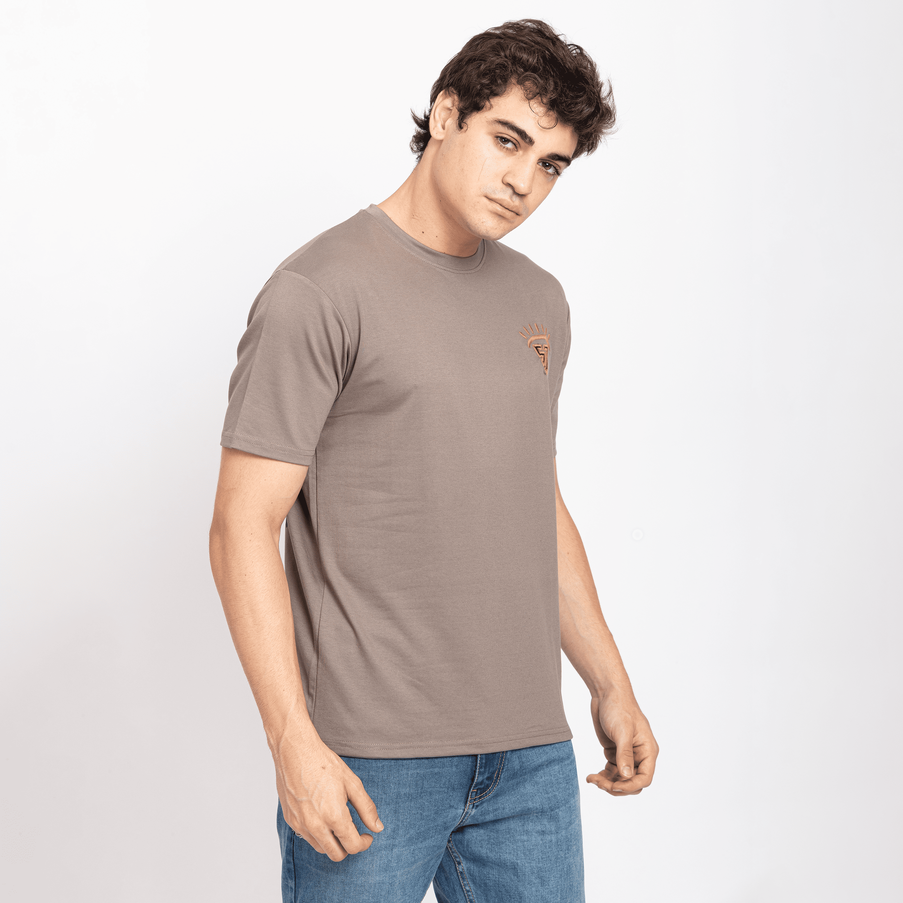 Half Sleeve Round Neck T-Shirt with Front & Back Print