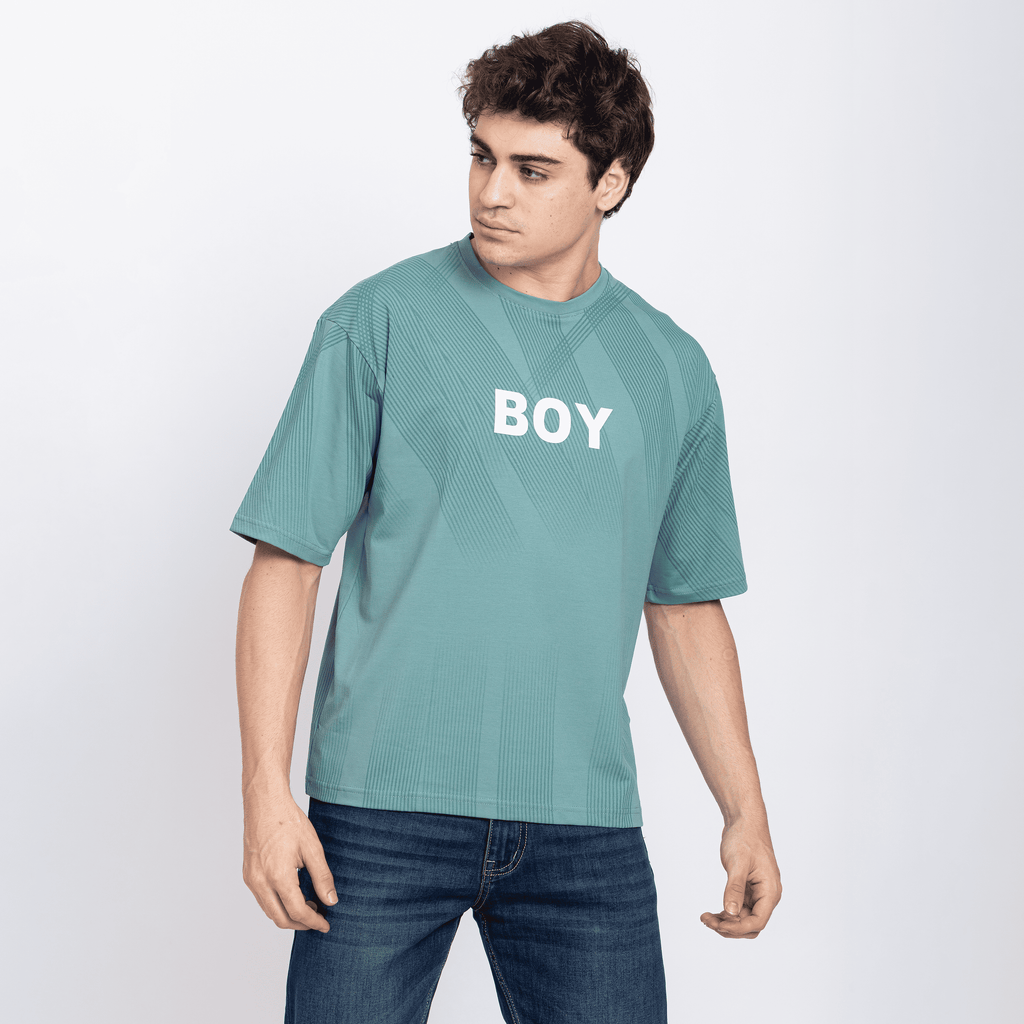 Half Sleeve Round Neck T-Shirt with Chest Print