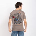 Half Sleeve Round Neck T-Shirt with Front & Back Print