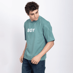 Half Sleeve Round Neck T-Shirt with Chest Print
