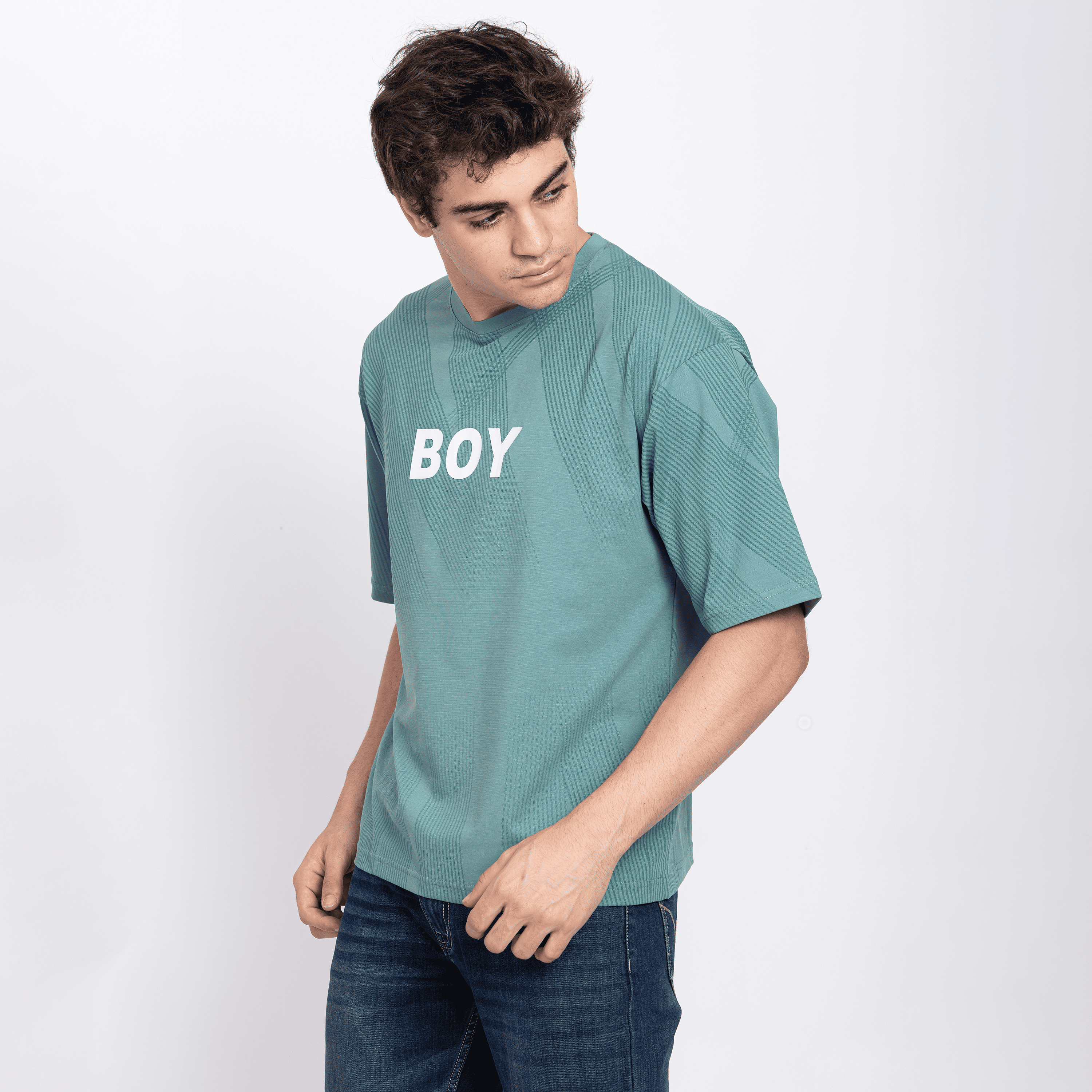 Half Sleeve Round Neck T-Shirt with Chest Print