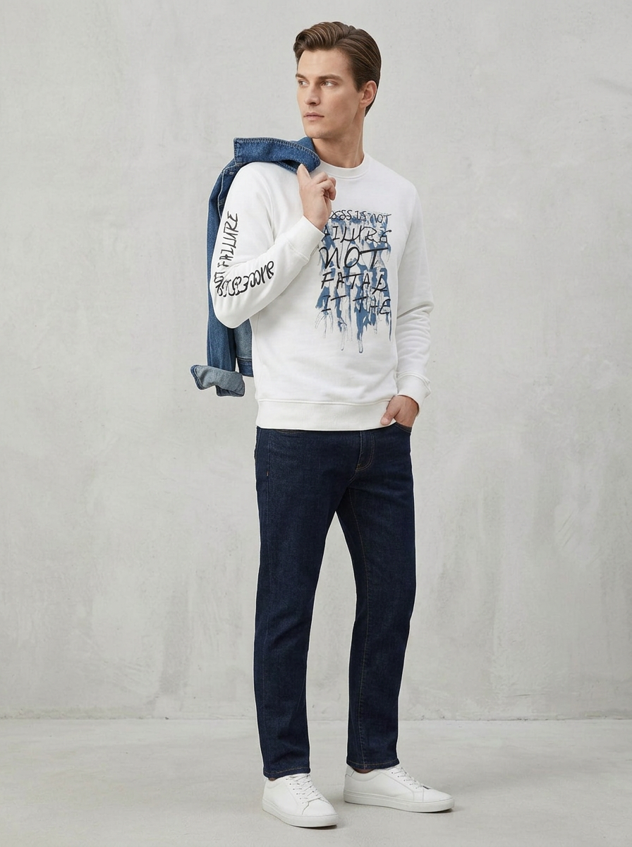 Men’s Printed Round Neck Sweatshirt