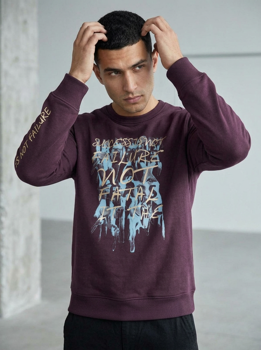 Men’s Printed Round Neck Sweatshirt