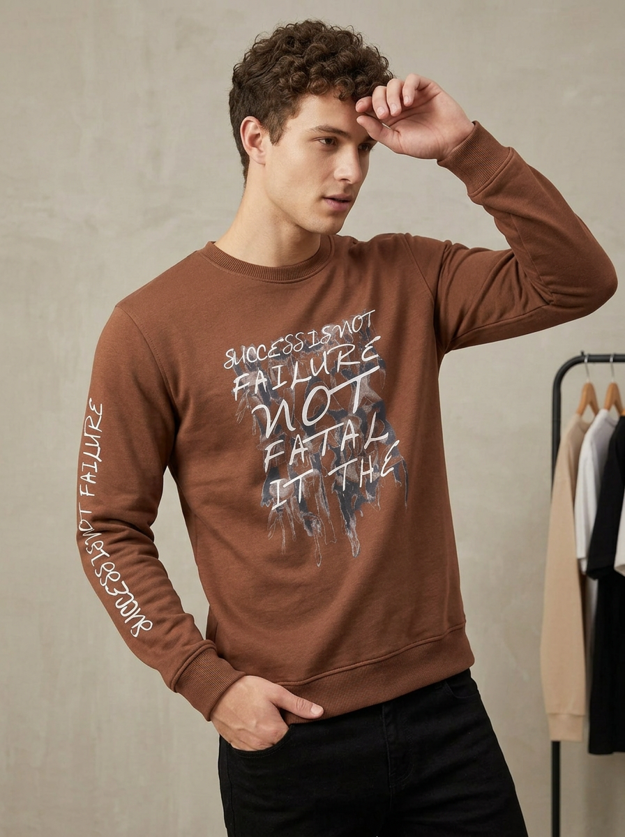 Men’s Printed Round Neck Sweatshirt
