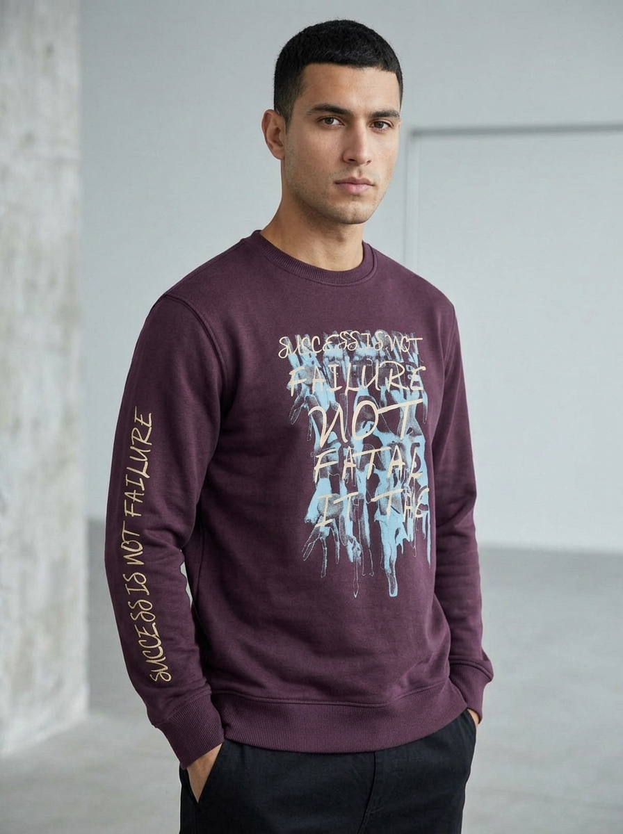 Men’s Printed Round Neck Sweatshirt