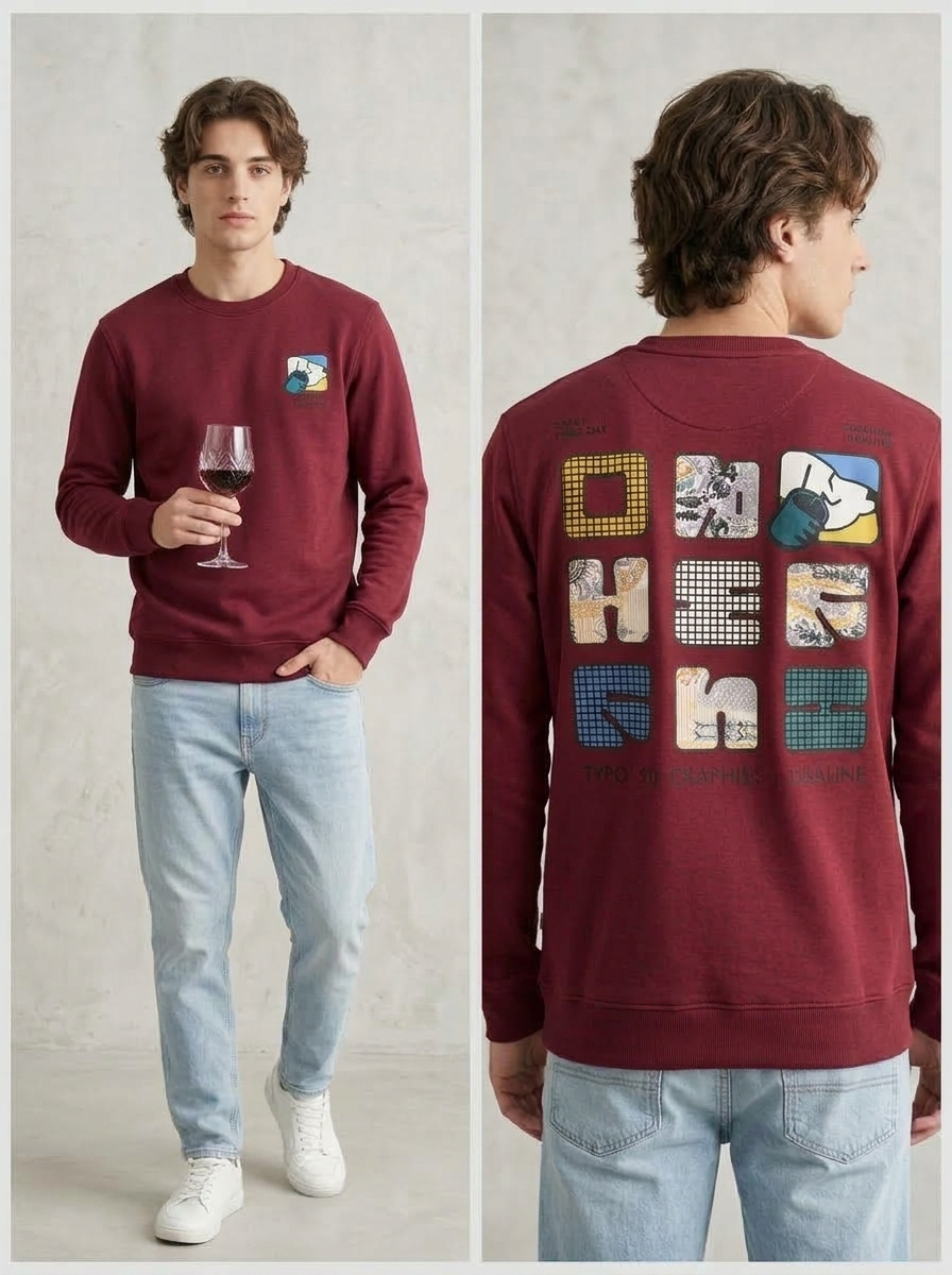 Men’s Printed Round Neck Sweatshirt