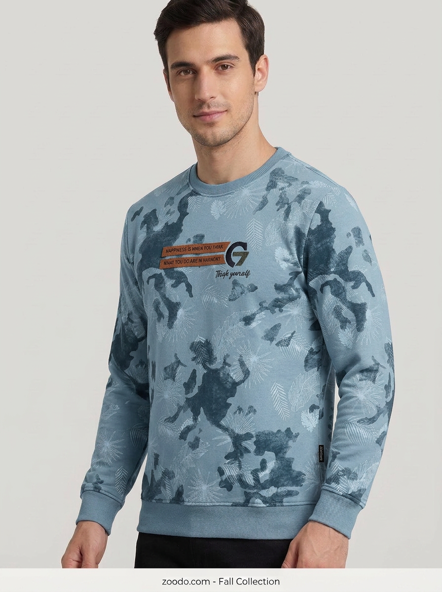 Men’s Printed Round Neck Sweatshirt