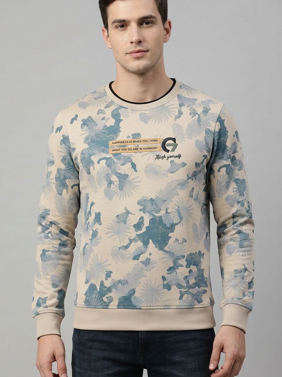 Men’s Printed Round Neck Sweatshirt