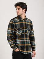 Men’s Black & Dark Green Checked Full Sleeve Casual Shirt