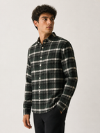 Men’s Dark Green Checked Full Sleeve Shirt