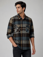 Men’s Black & Grey Checked Full Sleeve Casual Shirt