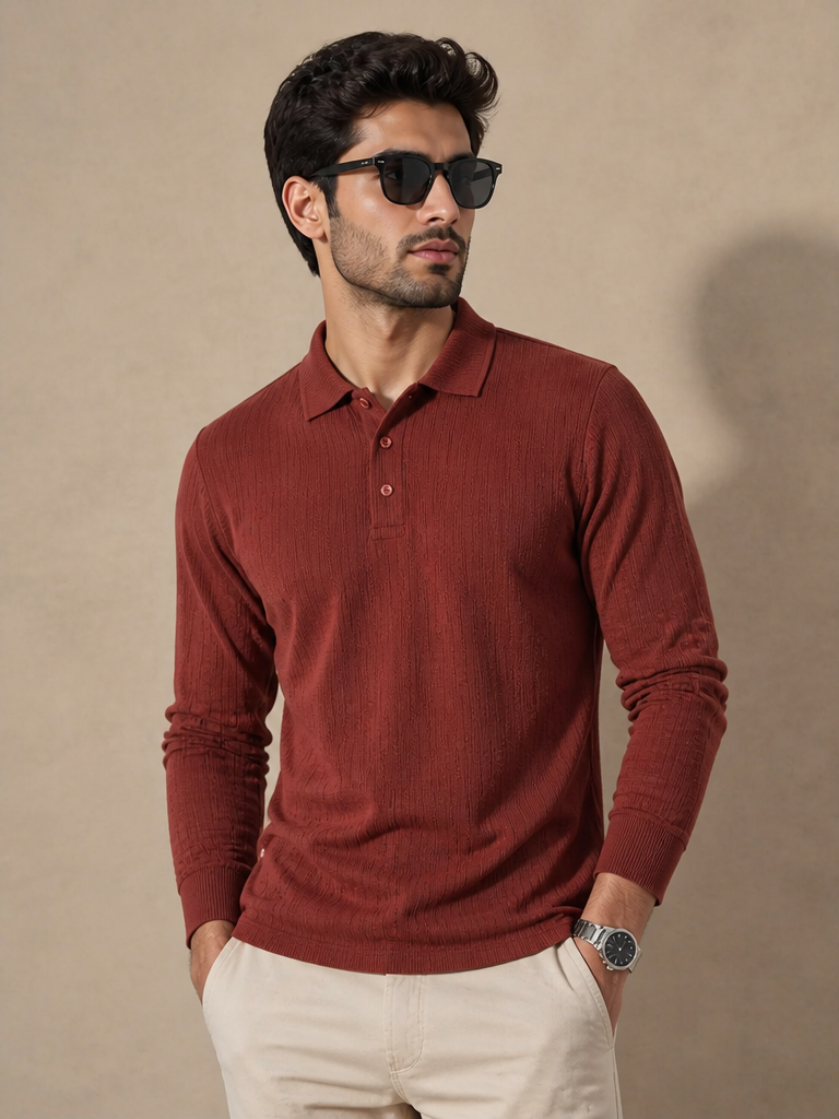 Men's  Full Sleeve Polo T-Shirt