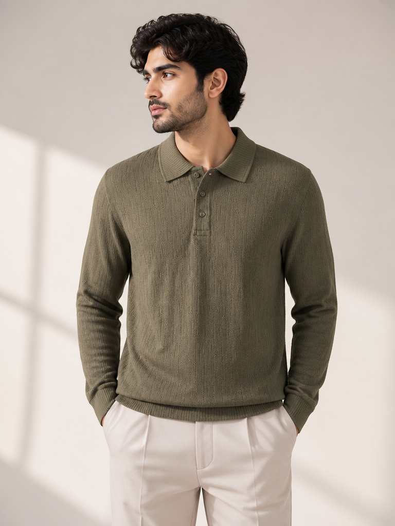 Men's  Full Sleeve Polo T-Shirt