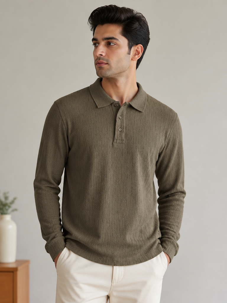 Men's  Full Sleeve Polo T-Shirt