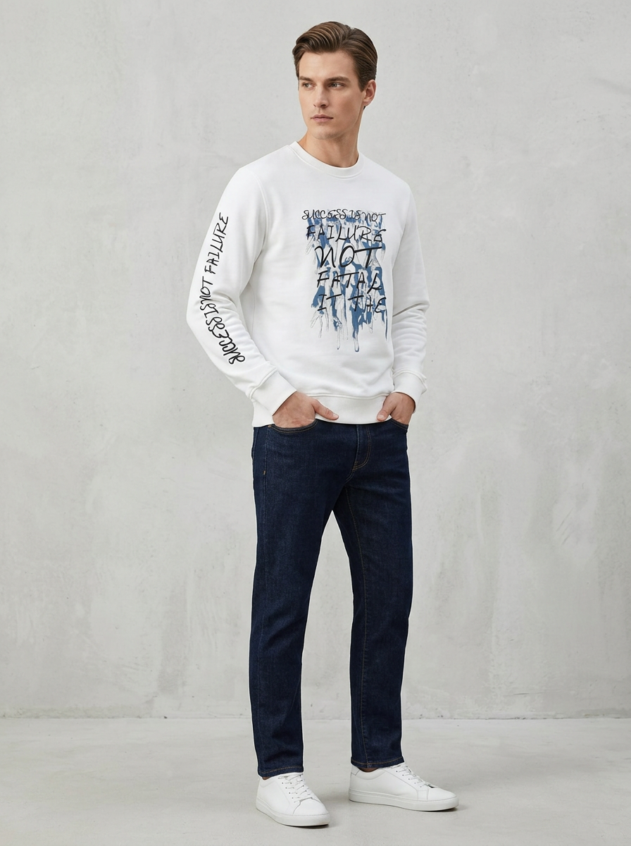 Men’s Printed Round Neck Sweatshirt