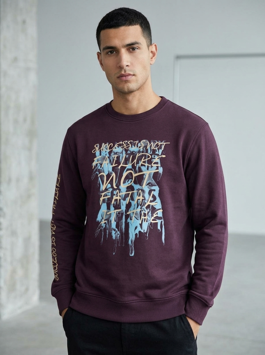 Men’s Printed Round Neck Sweatshirt